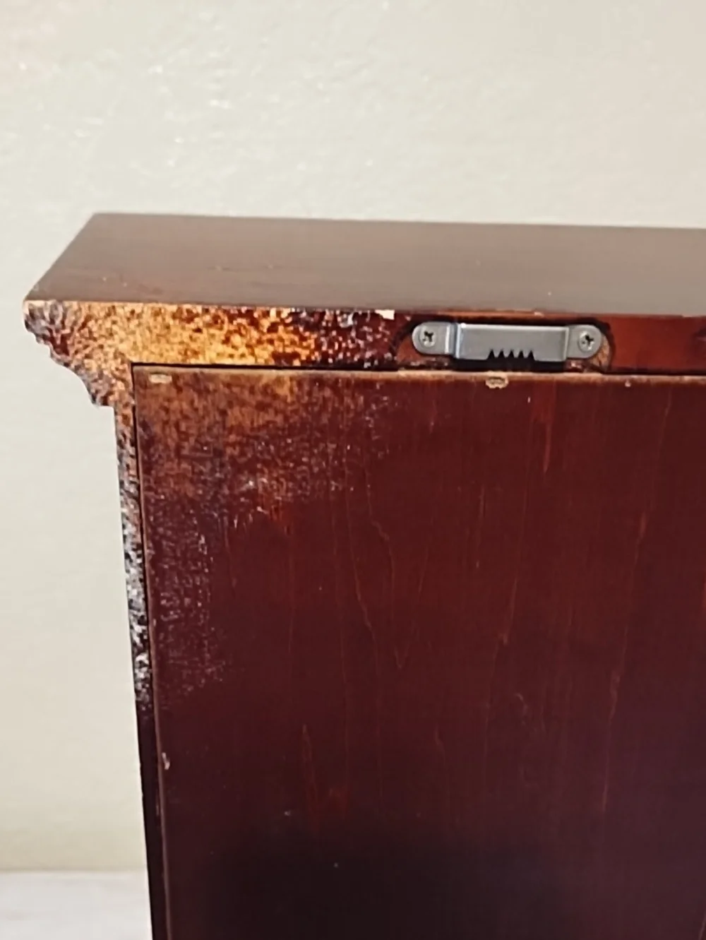 Small Glass-Door Wooden Cabinet - Dark Cherry